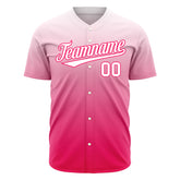 Custom Gradient Pink Heart Valentine's Day Baseball Jersey Fans Special Edition Authentic Shirts